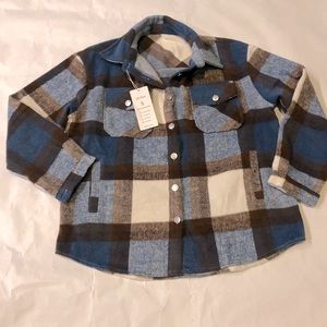 Casual Flannel Plaid Shirt Jacket for women with pockets Size Small
